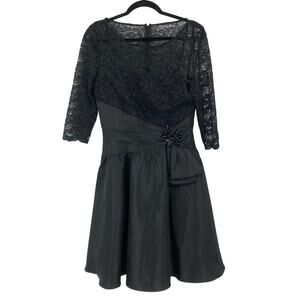 Jessica Howard Black Lace Goth Formal Dress Knee Length Women’s Size 8